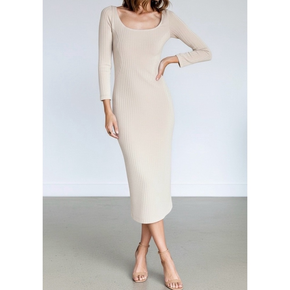 EMERSON FRY Long Sleeve Layering Dress, Sand, Small